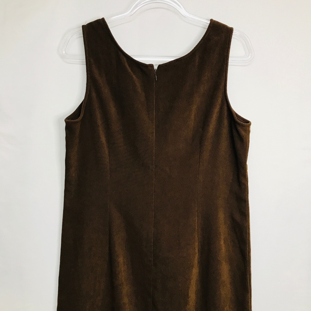 Rhythm Vintage Brown Corduroy Sleeveless Maxi Column Dress Scoop Neck Chocolate - Picture 7 of 11